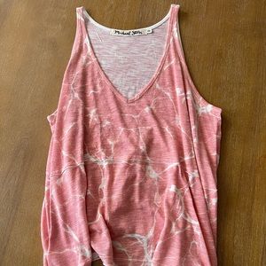 Pink tie dye tank top